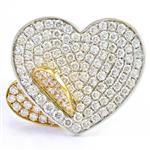 Diamond Fancy Heart Ring in 18kt White Gold