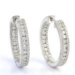 Forever Diamonds 2.25CT TDW. Front and Back Diamond Hoop Earrings in 18kt White Gold