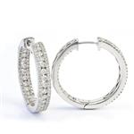 2.25CT TDW. Front and Back Diamond Hoop Earrings in 18kt White Gold