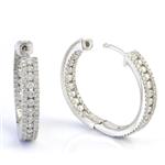 2.25CT TDW. Front and Back Diamond Hoop Earrings in 18kt White Gold