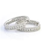 2.25CT TDW. Front and Back Diamond Hoop Earrings in 18kt White Gold