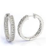 2.25CT TDW. Front and Back Diamond Hoop Earrings in 18kt White Gold