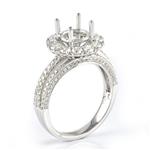 1.19CT TDW. Halo Style Diamond Engagement Setting in 18kt White Gold 