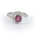 Diamond Ruby Ring in 18kt White Gold