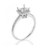 Halo Style Diamond Engagement Setting in 18kt White Gold