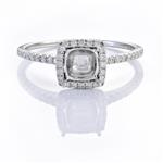 Halo Style Diamond Engagement Setting in 18kt White Gold