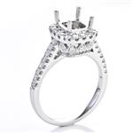 Halo Style Diamond Engagement Ring Setting in 14kt White Gold