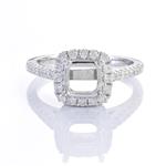 Halo Style Diamond Engagement Ring Setting in 14kt White Gold