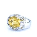 18kt White Gold Diamonds and Yellow Topaz Ring