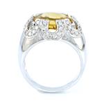 18kt White Gold Diamonds and Yellow Topaz Ring