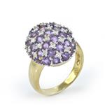 18kt Yellow Gold Diamond Amethyst Ring