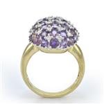 18kt Yellow Gold Diamond Amethyst Ring