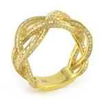 Twisted Diamond Strands Ring in 18kt Gold