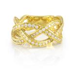 Forever Diamonds Twisted Diamond Strands Ring in 18kt Gold