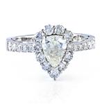 Pear Shape Diamond Engagement Ring in 18kt White Gold 