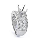 A.S 2.22CT TDW Two Rows Diamond Engagement Setting in 18kt White Gold