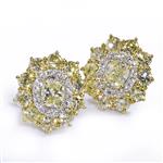 2.35ct TDW. Canary Diamond Stud Earrings in 18kt Gold