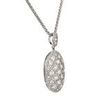 Fancy Diamond Oval Pendant in 18kt White Gold