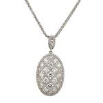 Fancy Diamond Oval Pendant in 18kt White Gold