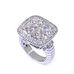 Forever Diamonds 2.65ct TDW. Diamond Square Top Ring in 14kt White Gold