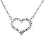 Diamond Heart Necklace in 14kt White Gold