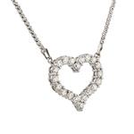 Diamond Heart Necklace in 14kt White Gold