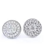 3.04CT TDW. Diamond Double Halo Stud Earrings in 18kt White Gold