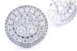 3.04CT TDW. Diamond Double Halo Stud Earrings in 18kt White Gold