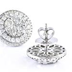 3.04CT TDW. Diamond Double Halo Stud Earrings in 18kt White Gold