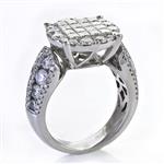  Flat Diamond Cluster Ring in 18kt White Gold