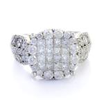 Forever Diamonds  Flat Diamond Cluster Ring in 18kt White Gold