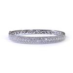 Three Row Diamond Bangle in 18kt White Gold