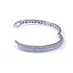 Three Row Diamond Bangle in 18kt White Gold