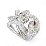 Diamond Open Link Ring in 18kt White Gold