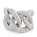 Diamond Open Link Ring in 18kt White Gold