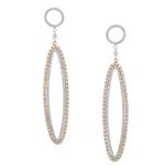 Forever Diamonds 4.00ct Long Hoop Diamond Earrings in 14kt Two-Toned Gold