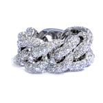 Forever Diamonds 4.00ct TDW. Diamond "Chain Link" Ring in 14kt White Gold