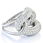 Open Link Diamond Ring in 18kt White Gold