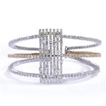 Forever Diamonds 5.75ct TDW. Diamond Three Strand Bangle in 14kt Two-Toned Gold