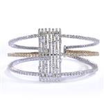 5.75ct TDW. Diamond Three Strand Bangle in 14kt Two-Toned Gold