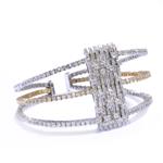 5.75ct TDW. Diamond Three Strand Bangle in 14kt Two-Toned Gold