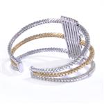 5.75ct TDW. Diamond Three Strand Bangle in 14kt Two-Toned Gold