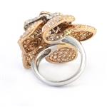 Fancy Diamond Flower Ring in 14kt Two-Toned Gold