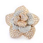 Fancy Diamond Flower Ring in 14kt Two-Toned Gold
