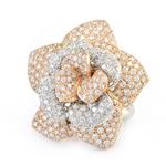 Fancy Diamond Flower Ring in 14kt Two-Toned Gold