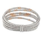7.00ct Fancy Diamond Cable Bangle in 14kt Two-Toned Gold