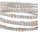 7.00ct Fancy Diamond Cable Bangle in 14kt Two-Toned Gold