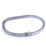 Forever Diamonds 8.70ct TDW. Princess Cut Diamond Tennis Bracelet in 18kt White Gold