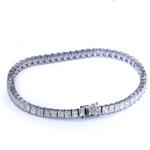 8.70ct TDW. Princess Cut Diamond Tennis Bracelet in 18kt White Gold