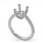 "Diamonds in the Prong" Engagement Ring Setting in 18kt White Gold